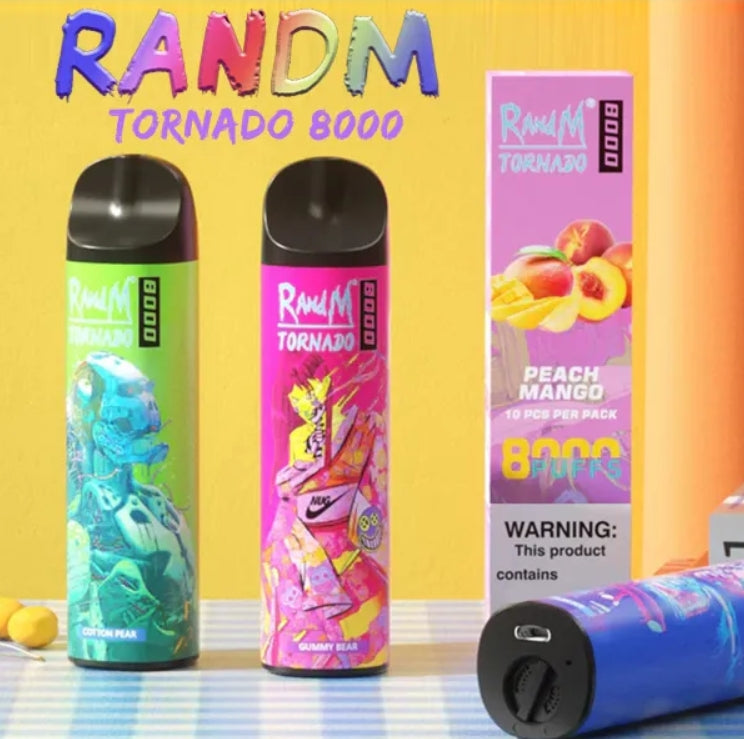 Annavape Randm Tornado 8000 Puff Vapes 16ml 0% 2% 3% 5% Disposable Electronic