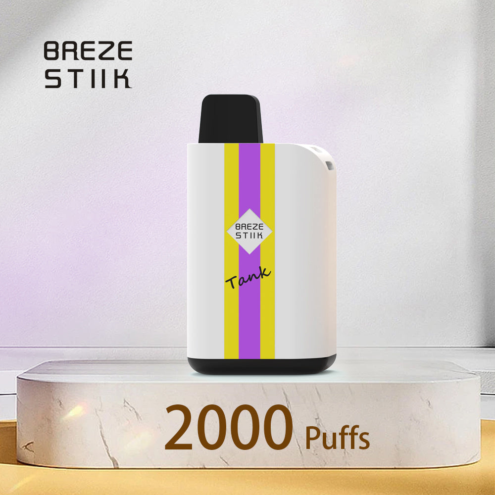 Original Breze Stiik Tank 2000 Puffs 6500mAh Replaceable Cartridge Vape Kit Device (Free Shipping)