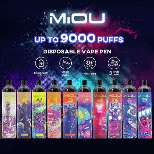 Original MIOU 9000 Puffs Device Vape Rechargeable Device (Free Shipping)