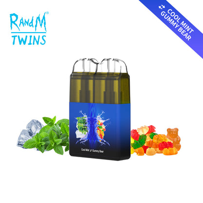 Original RandM Twins 6000 Puffs Dual Flavor RGB Glowing Vape Pod Kit Device