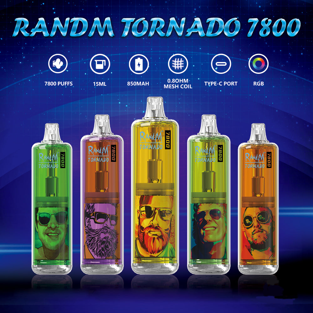 Original RandM Tornado 7800 Puffs Large Capacity 15ml Vape Kit (Free Shipping)