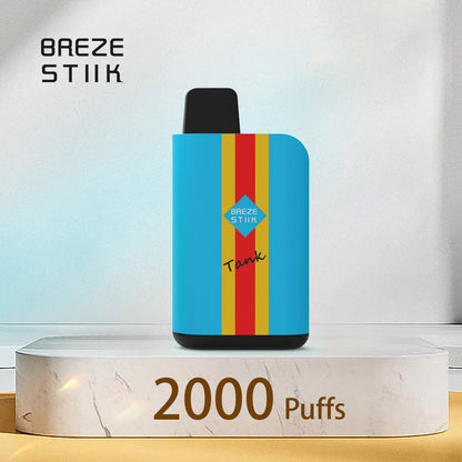 Original Breze Stiik Tank 2000 Puffs 6500mAh Replaceable Cartridge Vape Kit Device (Free Shipping)