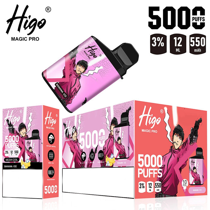 Higo MAGIC Pro 5000 Puffs Rechargeable Vape Device 550mah (Free Shipping)