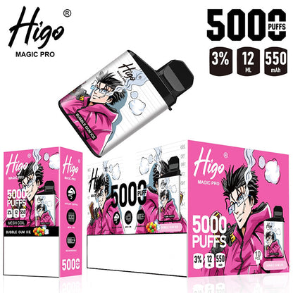 Higo MAGIC Pro 5000 Puffs Rechargeable Vape Device 550mah (Free Shipping)