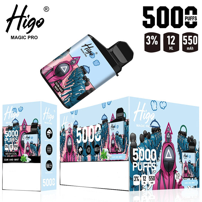 Higo MAGIC Pro 5000 Puffs Rechargeable Vape Device 550mah (Free Shipping)