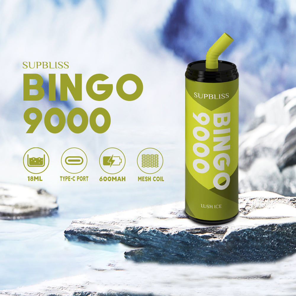 Original SUPBLISS Bingo 9000 Puffs Rechargeable RandM Coke Can Vape Device (Free Shipping)