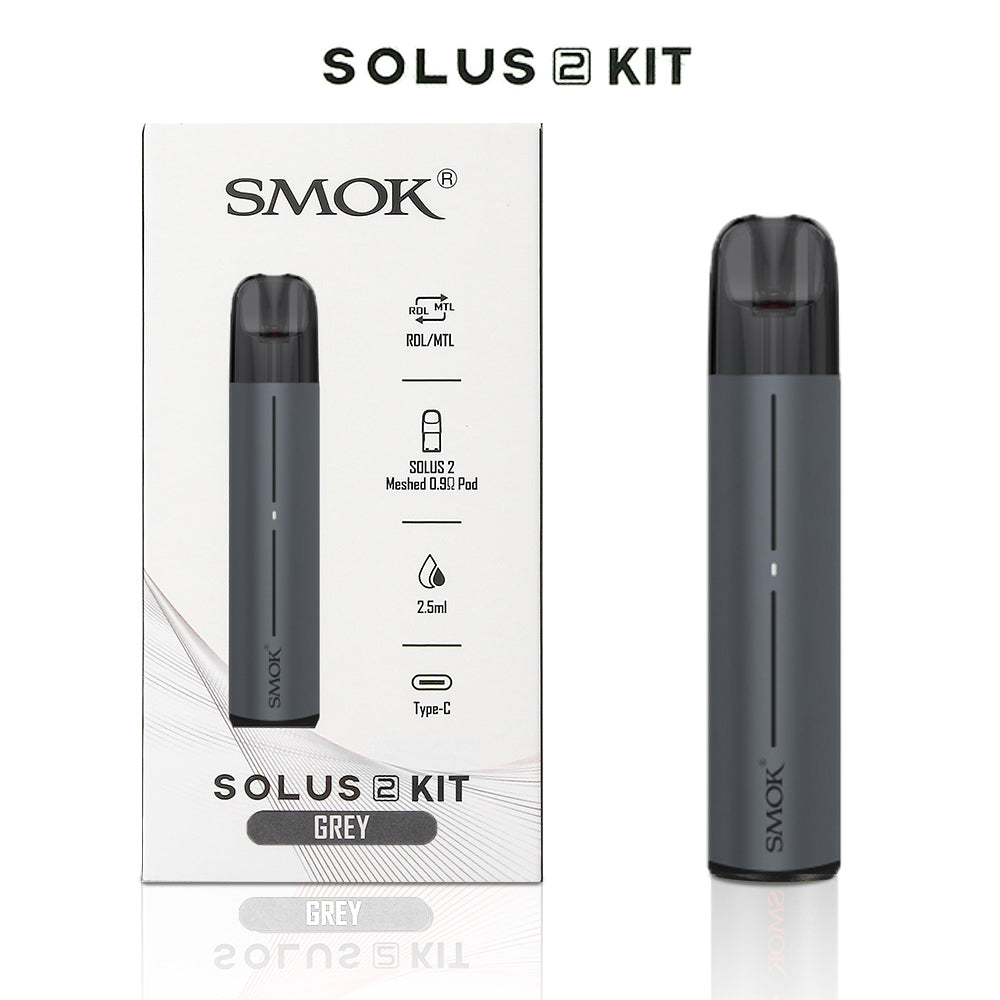 Original SMOK Solus 2 Pod Kit 700mAh Battery 15W With 2.5ML Meshed Pod Cartridge Vaporizer Free Shipping