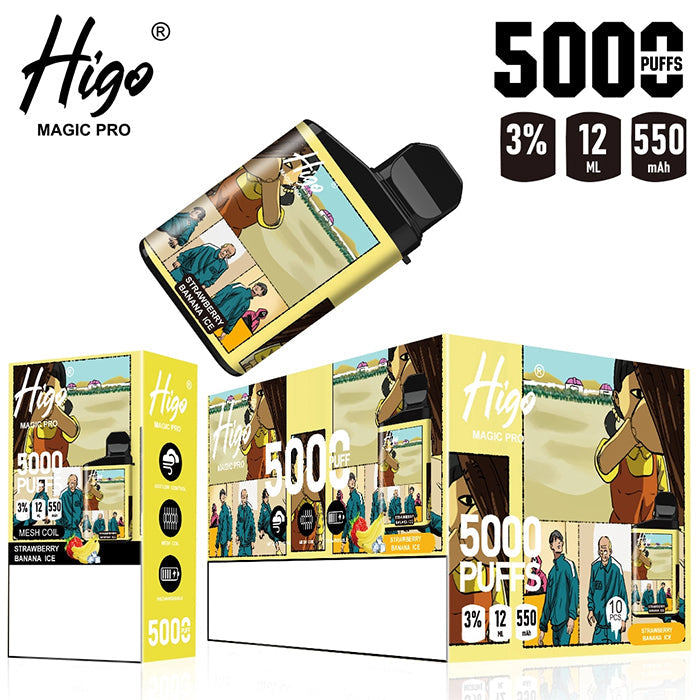 Higo MAGIC Pro 5000 Puffs Rechargeable Vape Device 550mah (Free Shipping)