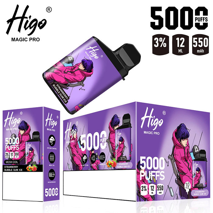 Higo MAGIC Pro 5000 Puffs Rechargeable Vape Device 550mah (Free Shipping)