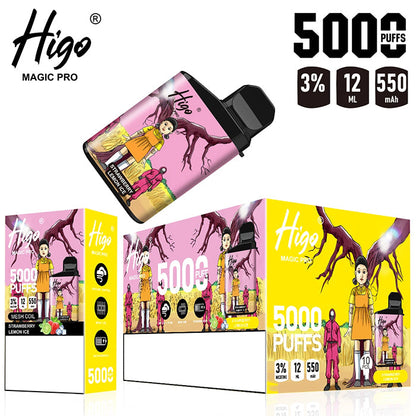 Higo MAGIC Pro 5000 Puffs Rechargeable Vape Device 550mah (Free Shipping)