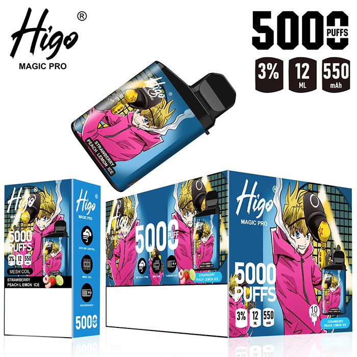 Higo MAGIC Pro 5000 Puffs Rechargeable Vape Device 550mah (Free Shipping)