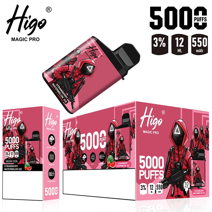 Higo MAGIC Pro 5000 Puffs Rechargeable Vape Device 550mah (Free Shipping)