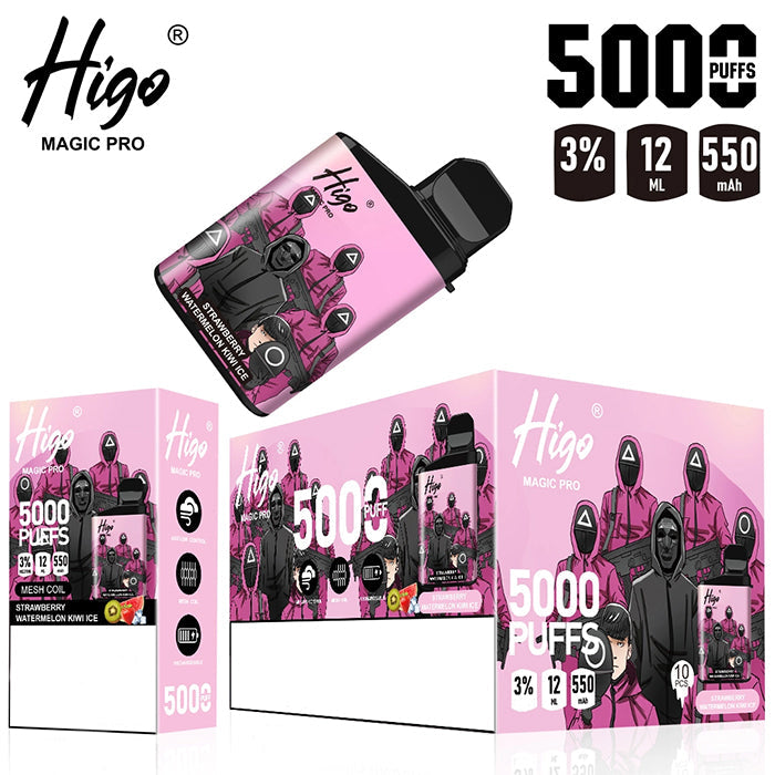 Higo MAGIC Pro 5000 Puffs Rechargeable Vape Device 550mah (Free Shipping)