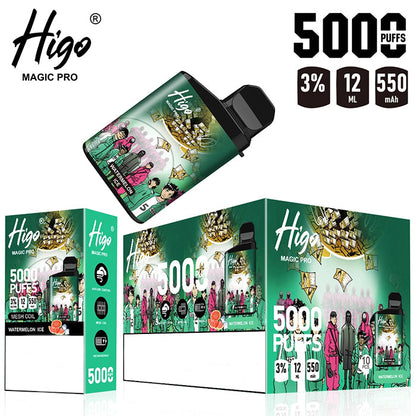 Higo MAGIC Pro 5000 Puffs Rechargeable Vape Device 550mah (Free Shipping)