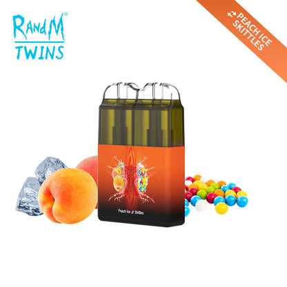 Original RandM Twins 6000 Puffs Dual Flavor RGB Glowing Vape Pod Kit Device