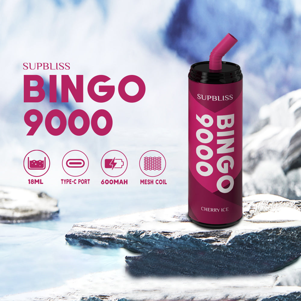 Original SUPBLISS Bingo 9000 Puffs Rechargeable RandM Coke Can Vape Device (Free Shipping)